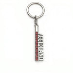 Load image into Gallery viewer, AggieLand Silver and Garnet Spirit Tag Keychain