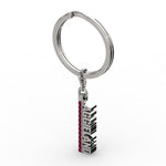 Load image into Gallery viewer, AggieLand Silver and Garnet Spirit Tag Keychain