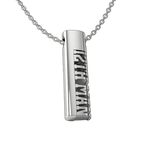 Load image into Gallery viewer, Sterling silver oval tag necklace with ‘12th Man’ cutout displayed on a white background.”