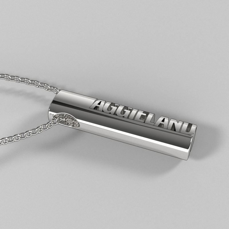 Aggieland Silver Texas A&M Modern Tag Pendant