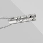Load image into Gallery viewer, Aggieland vertical cutout pendant shown in a polished sterling silver finish.
