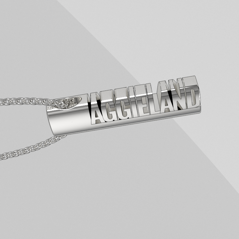 Aggieland Silver Texas A&M Modern Tag Pendant
