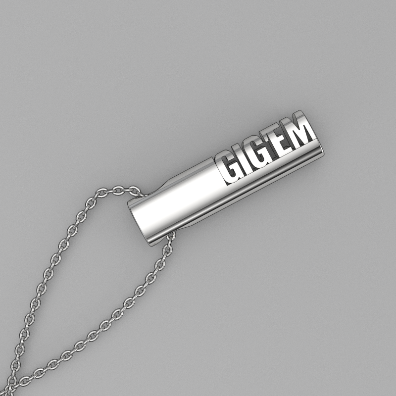 GigEm Silver Texas A&M Modern Tag Pendant