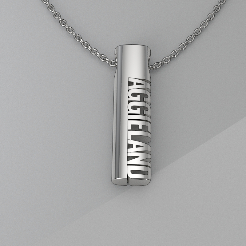 Aggieland Silver Texas A&M Modern Tag Pendant