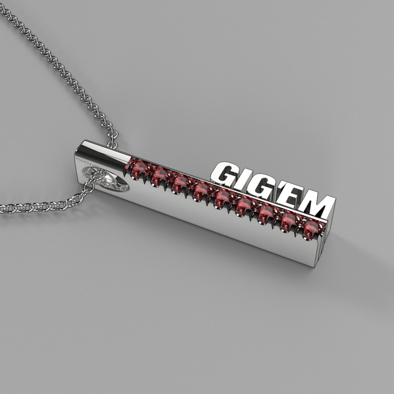 Gig'Em Silver and Garnet Spirit Tag Pendant