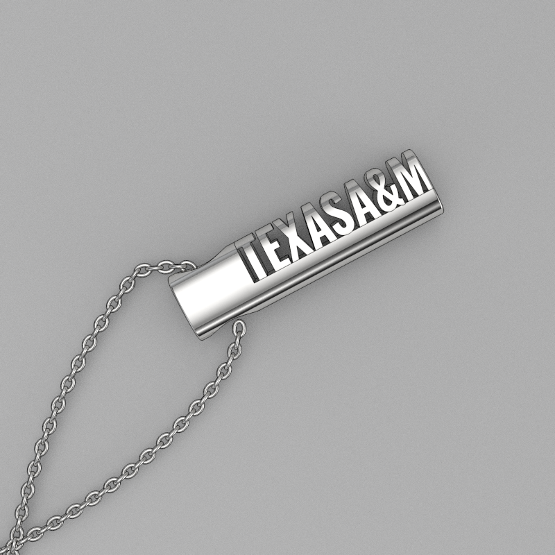 TEXAS A&M Silver Modern Tag Pendant