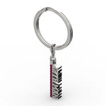 Load image into Gallery viewer, 12th Man Silver and Garnet Spirit Tag Keychain