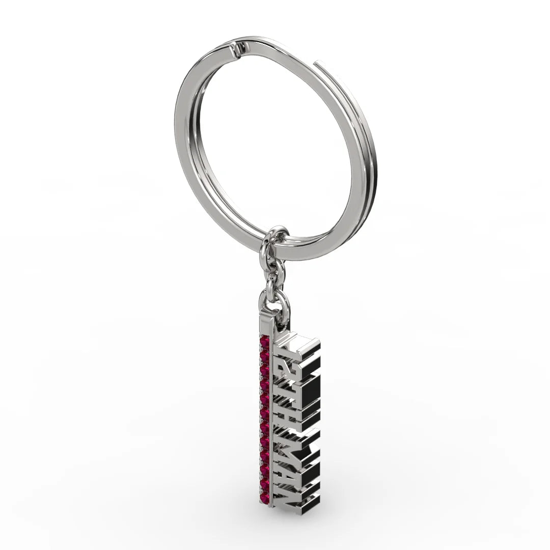 12th Man Silver and Garnet Spirit Tag Keychain