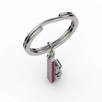 Load image into Gallery viewer, Gig'Em Silver and Garnet Spirit Keychain