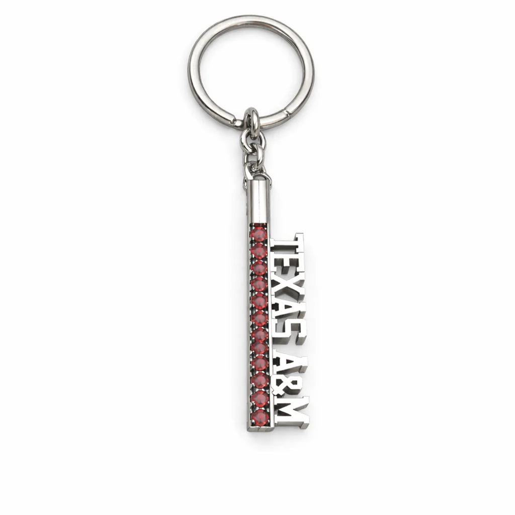 TEXAS A&M Silver and Garnet Spirit Keychain
