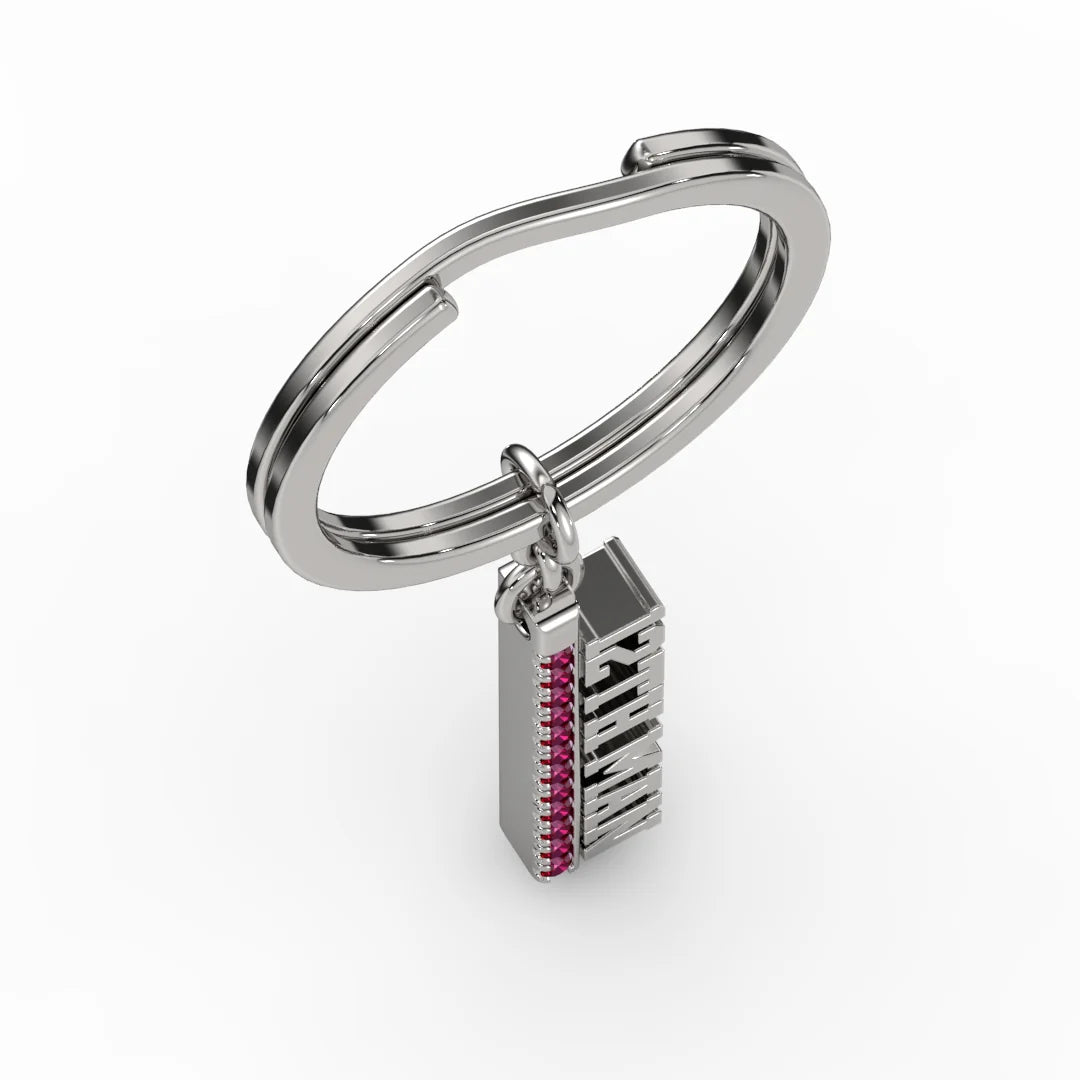 12th Man Silver and Garnet Spirit Tag Keychain