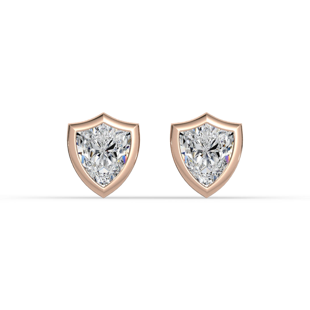 AGGIE SHIELD™ DIAMOND 14K GOLD SOLITAIRE STUDS