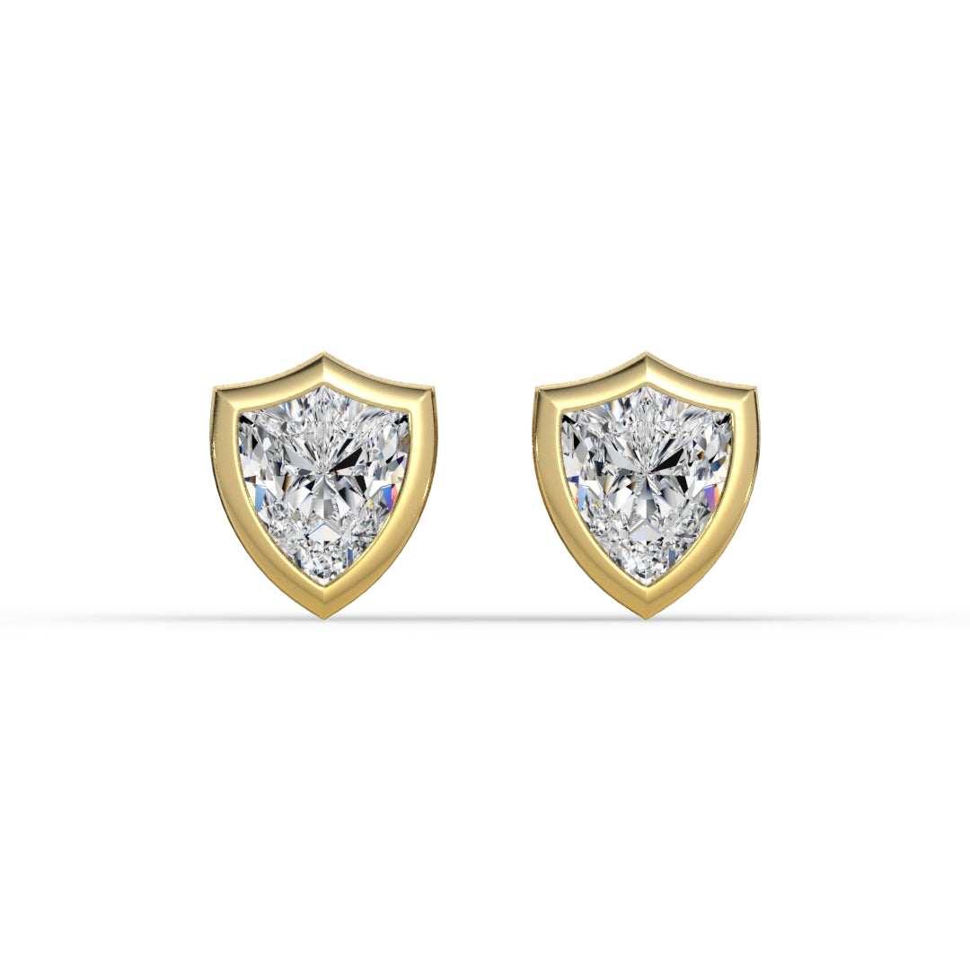 AGGIE SHIELD™ DIAMOND 14K GOLD SOLITAIRE STUDS