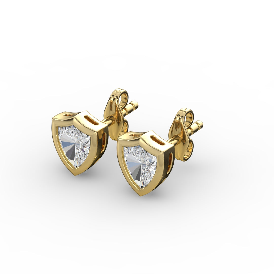 AGGIE SHIELD™ DIAMOND 14K GOLD SOLITAIRE STUDS