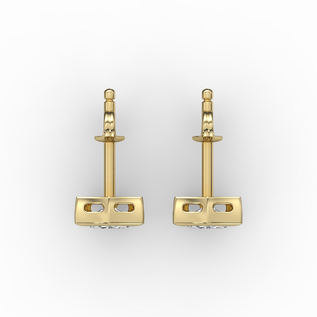 AGGIE SHIELD™ DIAMOND 14K GOLD SOLITAIRE STUDS