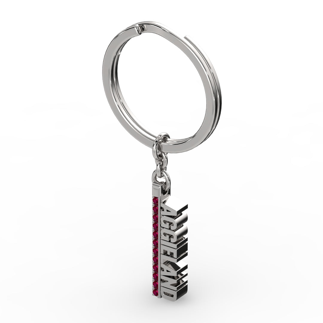 AggieLand Silver and Garnet Spirit Tag Keychain
