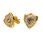 Load image into Gallery viewer, Aggie Shield™ Diamond 14K Yellow Gold Stud Earrings