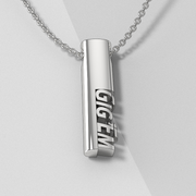 GigEm Silver Texas A&M Modern Tag Pendant