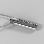 Load image into Gallery viewer, Side view of oval sterling silver TEXAS A&amp;M pendant on chain