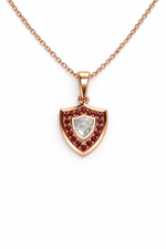 Load image into Gallery viewer, Aggie Shield™ Diamond Garnet 14K Rose Gold Pendant