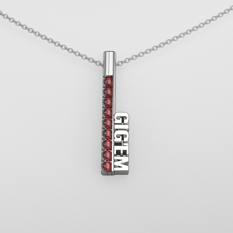 Gig'Em Silver and Garnet Spirit Tag Pendant
