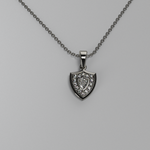 Load image into Gallery viewer, Aggie Shield™ diamond pendant in 14K white gold with lab-grown diamonds on an 18-inch cable chain
