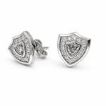 Load image into Gallery viewer, Aggie Shield™ Diamond 14K White Gold Stud Earrings