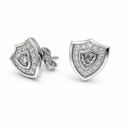 Aggie Shield™ Diamond 14K White Gold Stud Earrings