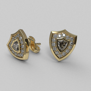 Aggie Shield™ Diamond 14K Yellow Gold Stud Earrings