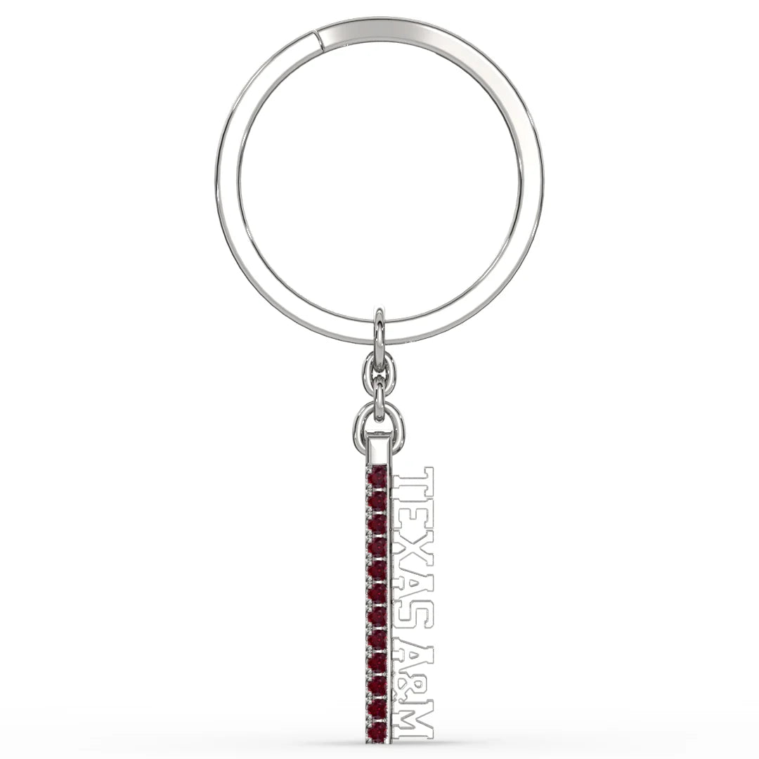 TEXAS A&M Silver and Garnet Spirit Keychain