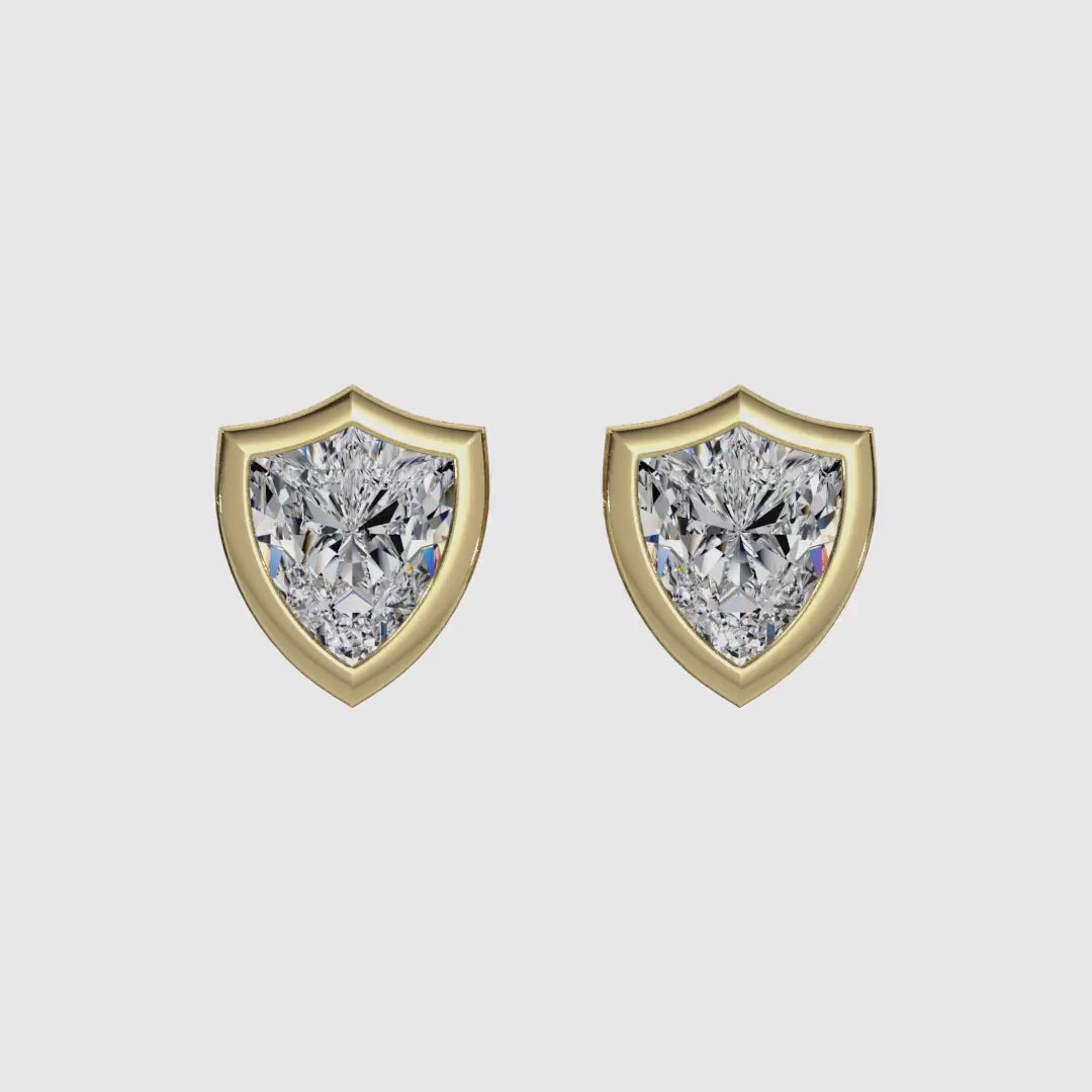 AGGIE SHIELD™ DIAMOND 14K GOLD SOLITAIRE STUDS