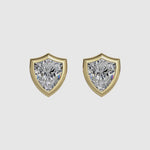 Load and play video in Gallery viewer, AGGIE SHIELD™ DIAMOND 14K GOLD SOLITAIRE STUDS