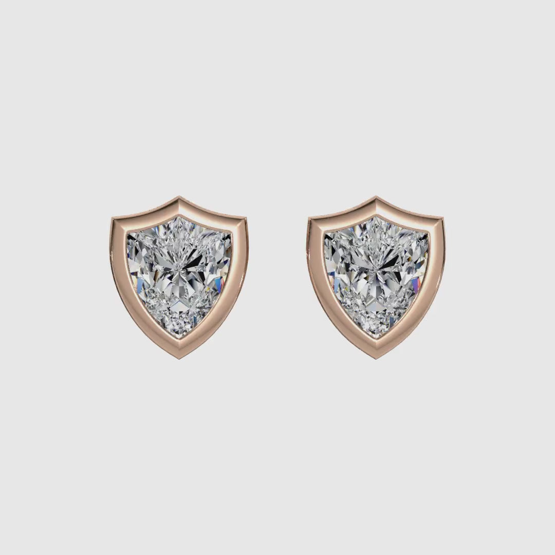 AGGIE SHIELD™ DIAMOND 14K GOLD SOLITAIRE STUDS