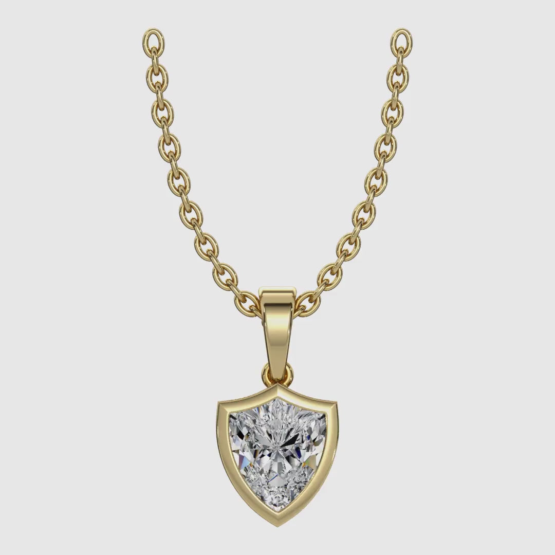 AGGIE SHIELD™ DIAMOND 14K GOLD SOLITAIRE PENDANT