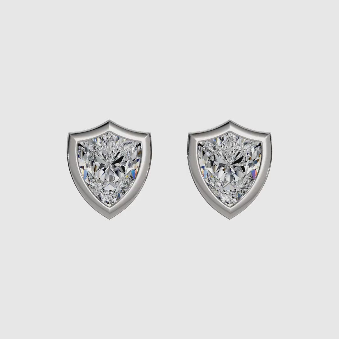 AGGIE SHIELD™ DIAMOND 14K GOLD SOLITAIRE STUDS