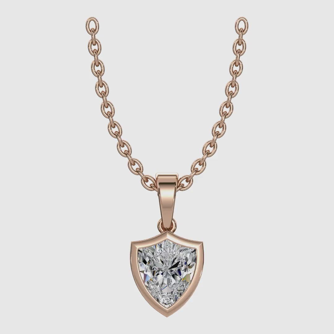 AGGIE SHIELD™ DIAMOND 14K GOLD SOLITAIRE PENDANT